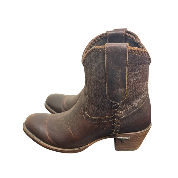 Lane Brown Leather Ankle Boots Size 6 - Picture 5 of 9
